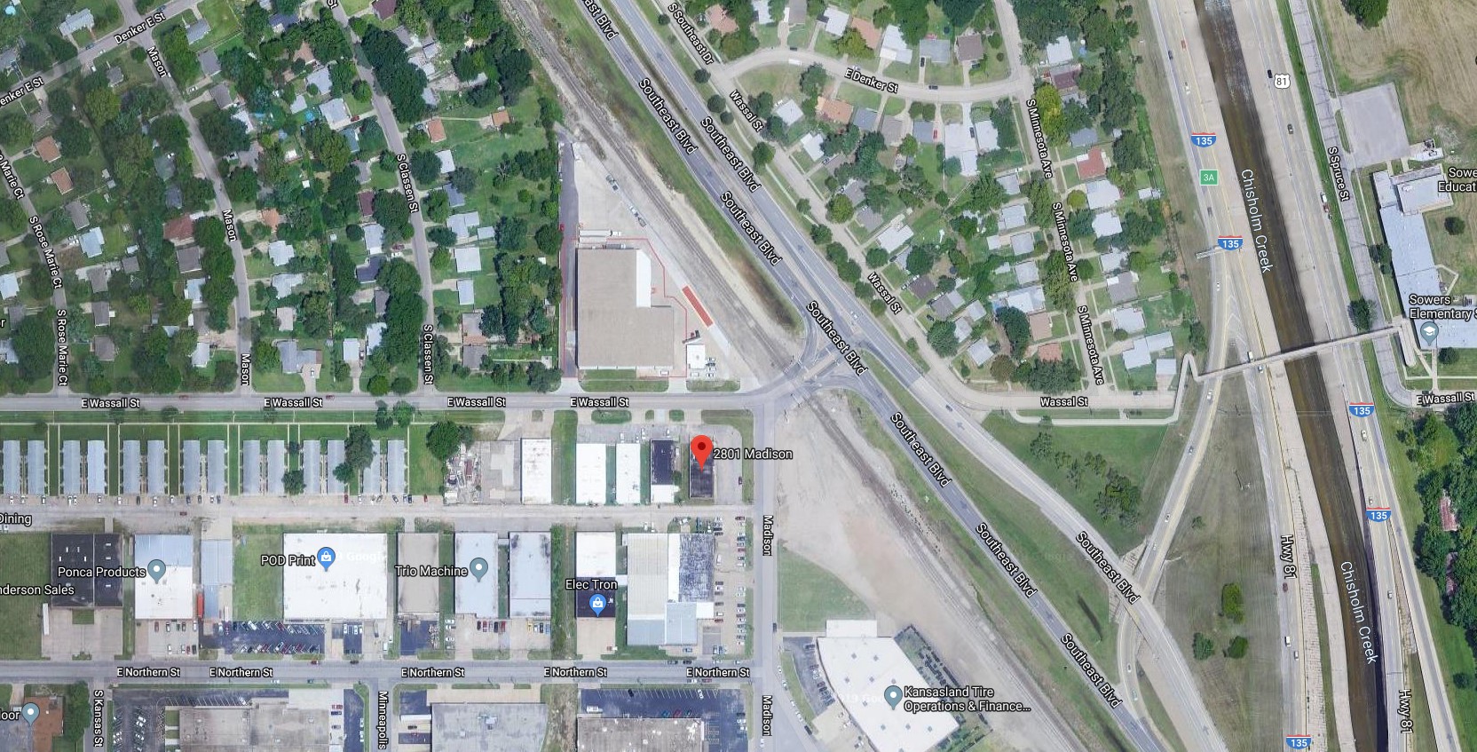 2801 S. Madison Avenue, Wichita, KS 67216-Aerial Map